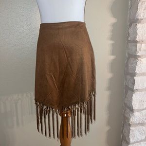 RusttyDustty suede western skirt with fringe
